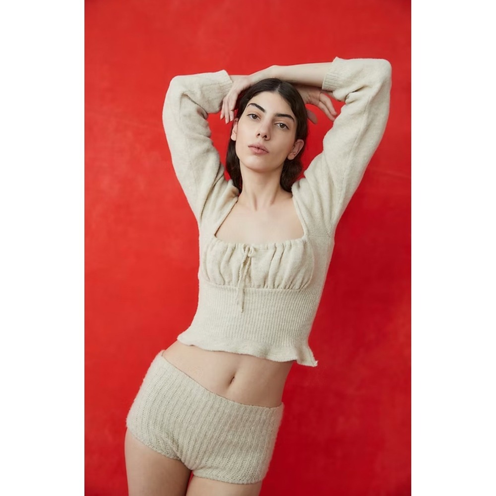 NWT Tach Clothing Bella Wool Sweater Top in Cream Sz Medium $198